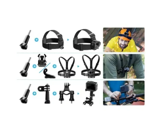 Kit accesorii camera video AKASO SYAC0048-BK, 60 in 1 - Imagine 4