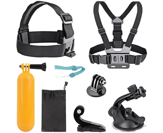 Kit accesorii camera video AKASO SYZ0013-BK-01, 7 in 1 - Imagine 1