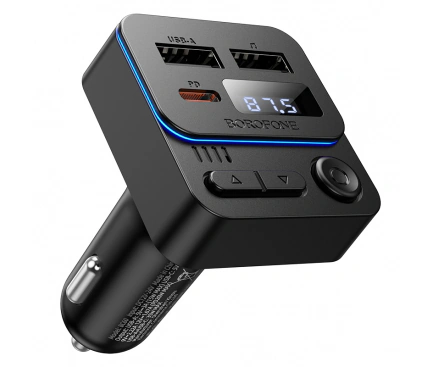 Modulator FM BOROFONE BC60 Hero, 2 x USB-A - 1 x USB-C - Imagine 1
