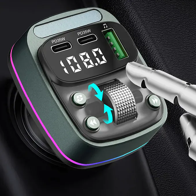 Modulator FM TECHSUIT MFM3, Bluetooth 5.4, 2 x USB-C - Imagine 6