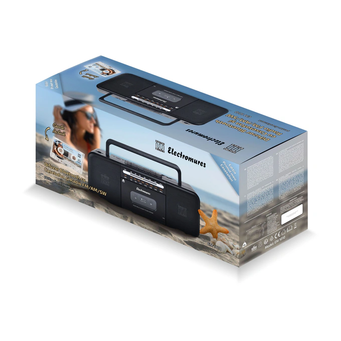 Radio Casetofon Electromures EM 1010, Bluetooth, USB, TF, Microfon, Negru - Imagine 8