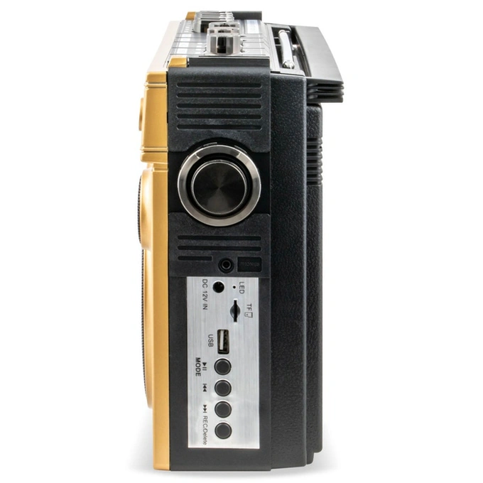 Radio casetofon, Electromures EM 1011, FM / AM / SW1 / SW2, 7 W, Bluetooth, USB, slot card microSD / TF, inregistrare, microfon, bej - Imagine 5