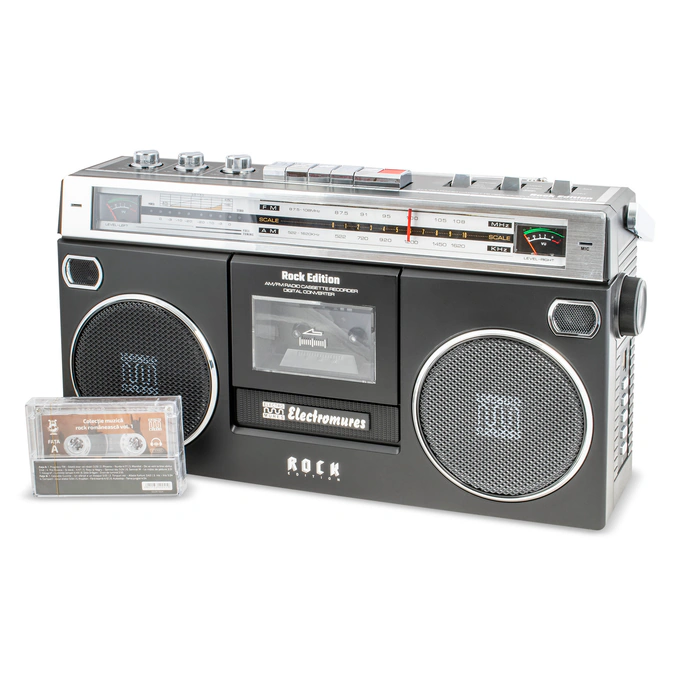 Radio Casetofon Electromures EM 1013, Bluetooth, USB, TF, AUX, Negru - Imagine 1