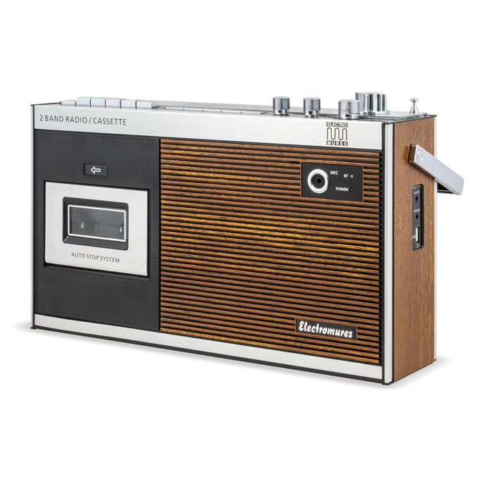 Radio casetofon Electromureș EM1014 Retro cu Bluetooth, USB și Radio FM/AM, Negru - Imagine 2