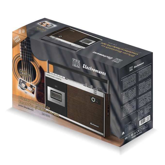 Radio casetofon Electromureș EM1014 Retro cu Bluetooth, USB și Radio FM/AM, Negru - Imagine 8