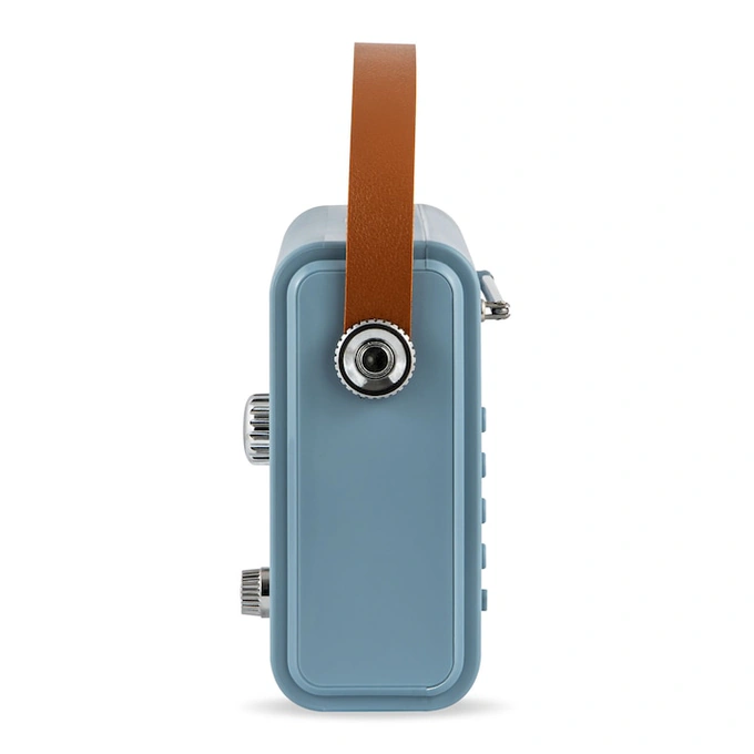 Radio portabil Electromures EM 1006, FM, 5 W, alimentare acumulator, Bluetooth, USB, Aux in, design retro, albastru - Imagine 3