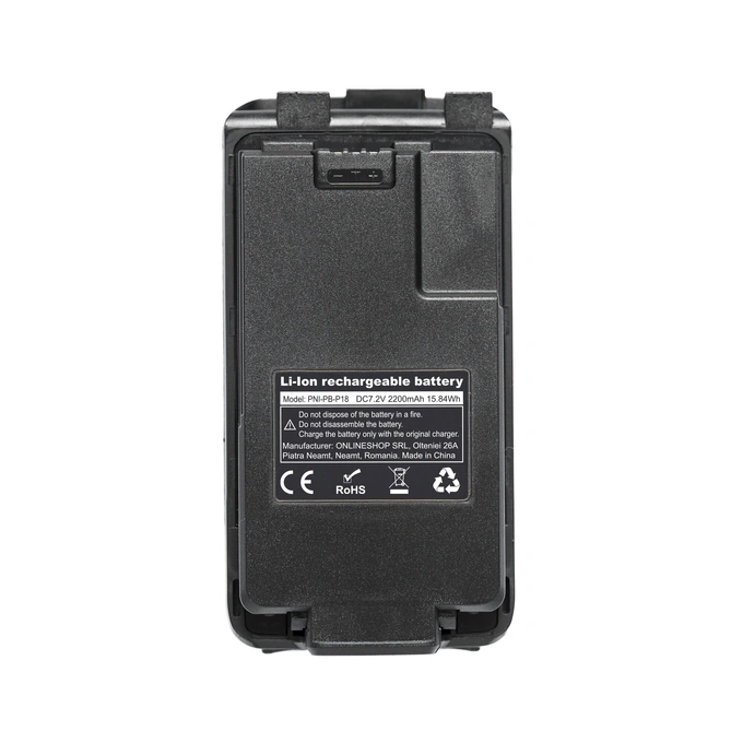 Stație radio portabilă dualband PNI P18UV VHF/UHF 144–146 MHz și 430–440 MHz, 200 canale, VOX, scan, radio FM, acumulator Li-Ion 2200 mAh, negru - Imagine 5