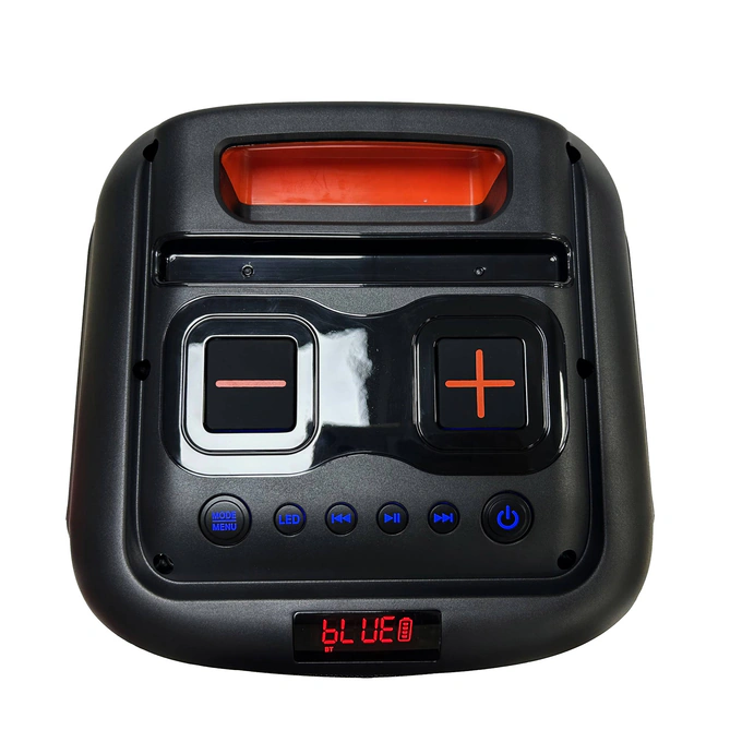 Boxa portabila activa Akai ABTS-V30, 40 W, Bluetooth, USB, slot card microSD / TF, Aux in, functie Karaoke, functie TWS, lumini dinamice, negru, microfon, telecomanda - Imagine 3