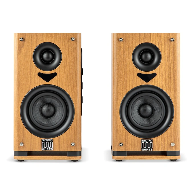 ELECTROMURES Boxe de raft Electromures EM 1022, active cu Bluetooth 5.0, conexiuni USB/OPTIC/RCA si Telecomanda, Design minimalist, Putere 2x50W, Culoare Maro - IT-Fashion.ro