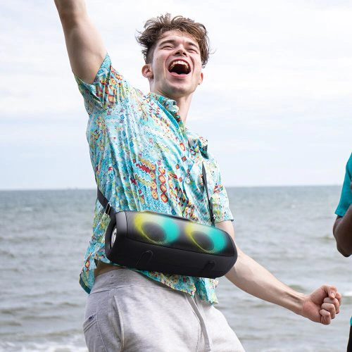 Boxă AirAux AA-DH1 50W TWS Bluetooth V5.1, bas 360°, baterie 4500mAh, efect RGB, rezistentă la apă IPX5 - Imagine 5