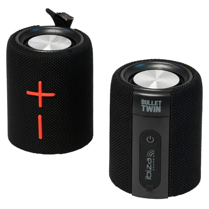 Boxa bluetooth IBIZA Sound BULLET-TWIN, 2X20W TWIN IPX5 MSD, AUX, Black - Imagine 4