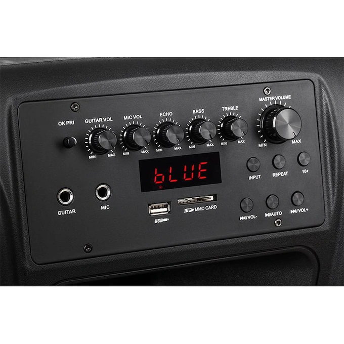 Boxa portabila activa 40W, 2 microfoane Wireless, Bluetooth, SD, AUX - Imagine 3