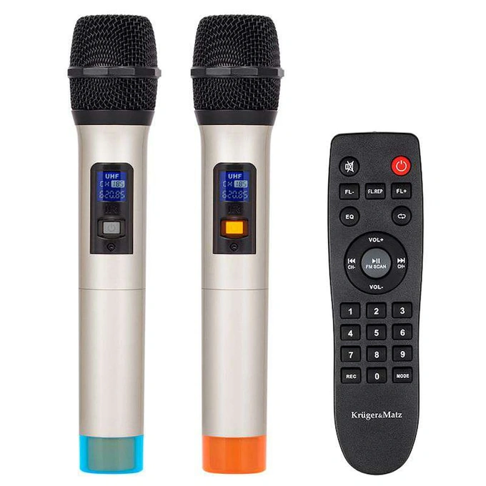 Boxa portabila activa 40W, 2 microfoane Wireless, Bluetooth, SD, AUX - Imagine 9