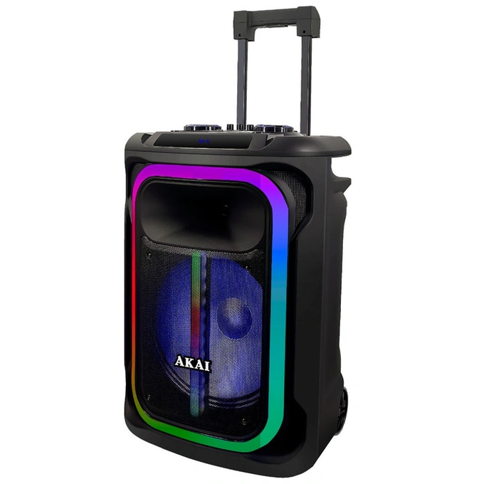 AKAI Boxa portabila activa Akai ABTS-15 Pro Volcano, 150 W, Bluetooth, USB, slot card microSD, Aux in, radio FM, negru - IT-Fashion.ro