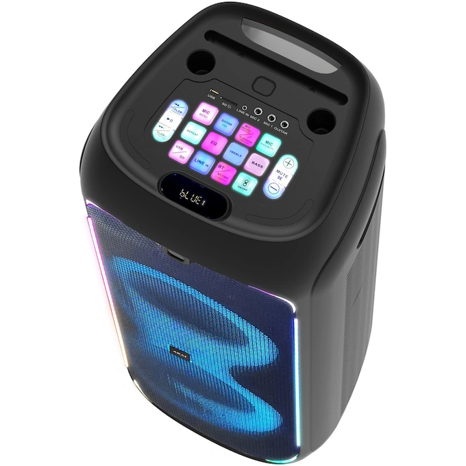 AKAI Boxa portabila activa AKAI DJ-Y7L, 200W, Bluetooth, USB, TWS, 2 x Microfon Wireless, Negru - IT-Fashion.ro