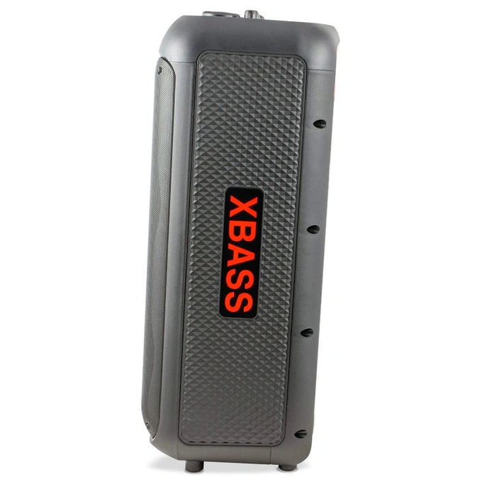 Boxa portabila activa Electromures EM 1008, 40 W, Bluetooth, USB, slot card TF, Aux in, radio FM, joc de lumini LED, negru, microfon, telecomanda - Imagine 5