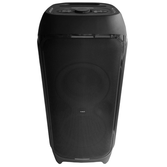 Boxa portabila activa Samus Prime Sound 590, 450 W, Bluetooth, USB, Aux in, radio FM, functie Extra Bass, afisaj electronic LED, negru, microfon, telecomanda - Imagine 3