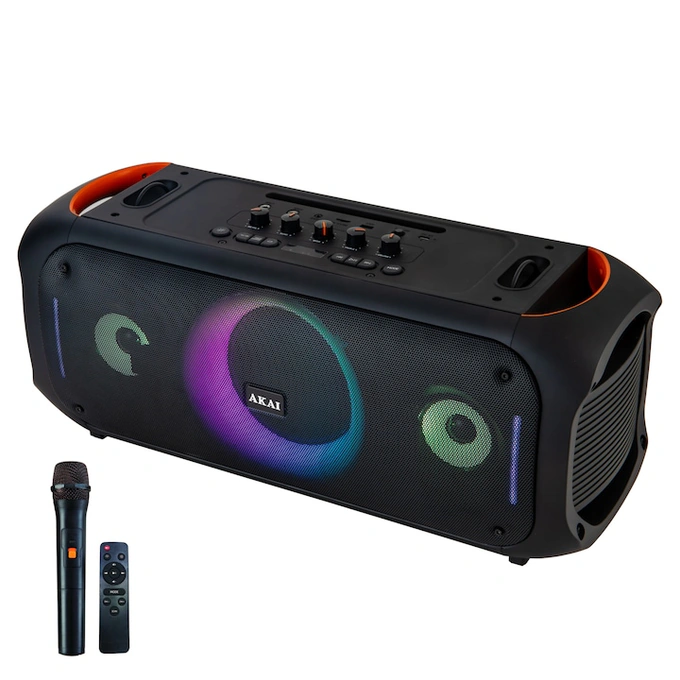 Boxa portabila AKAI ABTS-150, 80W, Bluetooth, USB, Radio FM, Negru - Imagine 1