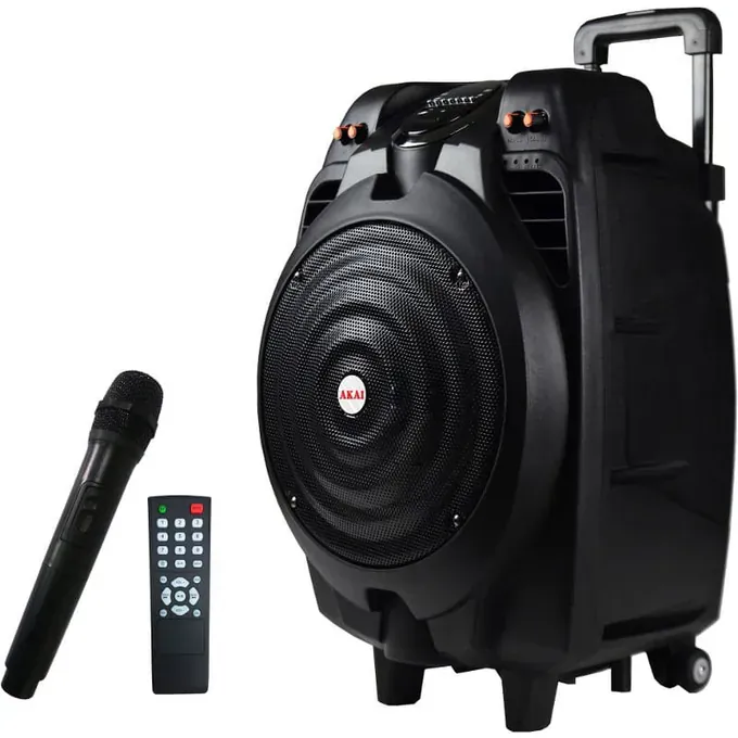 AKAI Boxă portabilă Akai SS023A-X10, 50W, Bluetooth, USB, SD, AUX, microfon wireless, negru - IT-Fashion.ro