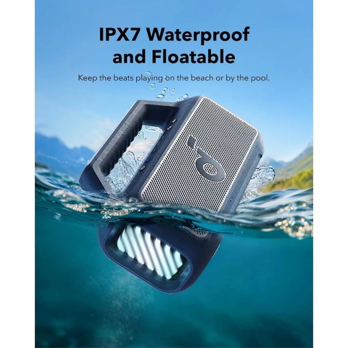 Boxa portabila Anker Soundcore Boom 2, 80W, BassUp 2.0, IPX7, Lumini RGB, Bluetooth 5.3, Albastru - Imagine 3