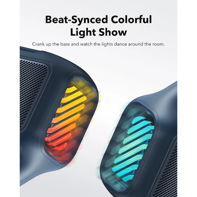 Boxa portabila Anker Soundcore Boom 2, 80W, BassUp 2.0, IPX7, Lumini RGB, Bluetooth 5.3, Albastru - Imagine 7