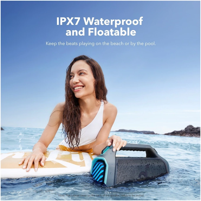 Boxa portabila Anker Soundcore Boom 2 Plus, 140W, Bluetooth 5.3, BassUp 2.0, IPX7, Lumini RGB, Functie PowerBank, Blue - Imagine 3