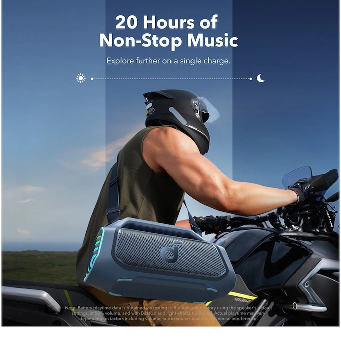 Boxa portabila Anker Soundcore Boom 2 Plus, 140W, Bluetooth 5.3, BassUp 2.0, IPX7, Lumini RGB, Functie PowerBank, Blue - Imagine 4