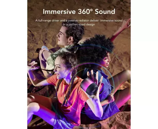 Boxa portabilă ANKER SoundCore Glow Mini Black - Sunet 360° și lumini RGB - Imagine 6