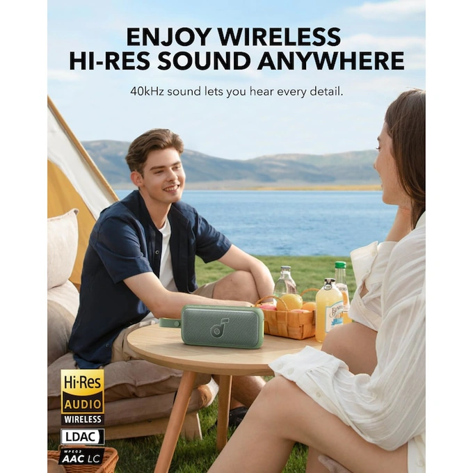 Boxa portabila Anker SoundCore Motion 300, 30W, Wireless Hi-Res Audio, Bluetooth, BassUp, SmartTune, IPX7, Verde - Imagine 4