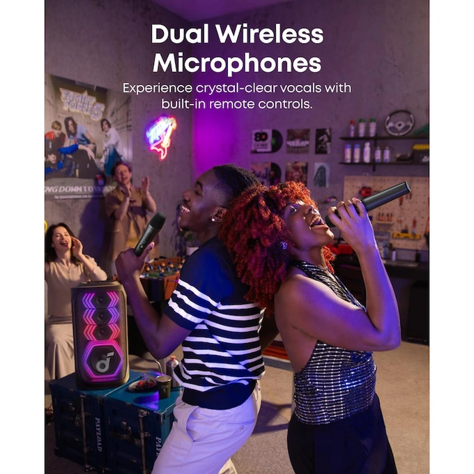 Boxa portabila Anker SoundCore Rave 3S, 200W, Bluetooth, Karaoke AI, IPX4, Autonomie 12 ore, Negru - Imagine 5