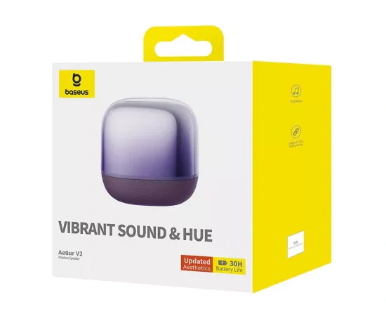 Boxa portabilă BASEUS AeQur V2 Purple – Sunet 360° și design compact - Imagine 7