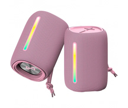 Boxa Portabila Bluetooth Forever BS-10, 10W, TWS, RGB, Waterproof, Roz - Imagine 1