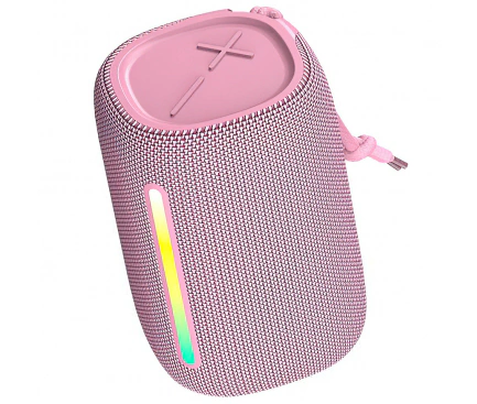 Boxa Portabila Bluetooth Forever BS-10, 10W, TWS, RGB, Waterproof, Roz - Imagine 7