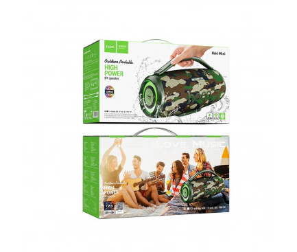 Boxă Portabilă Bluetooth HOCO HA4 Mini, 2 x 15W, Camouflage - Imagine 4
