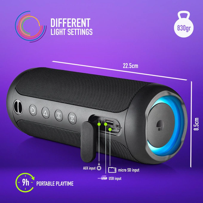 Boxa portabila Bluetooth NGS Roller Furia 3, 60W, Aux, TWS, USB, IPX7 - Imagine 4
