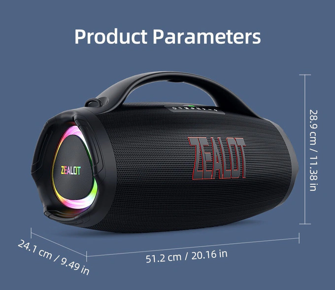 Boxă Portabilă Bluetooth ZEALOT S98, 160 W, Black - Imagine 5