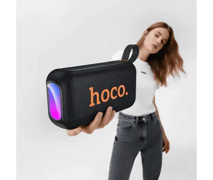 Boxa portabila HOCO HC32, Bluetooth 5.4, 2 x 10 W, RGB, Black - Imagine 4