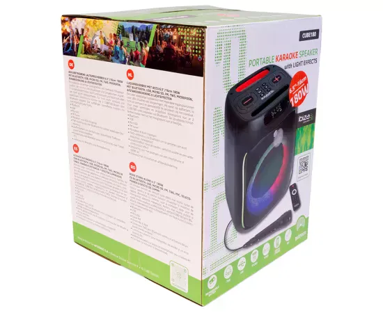 Boxa portabilă IBIZA SOUND CUBE180 Black – Putere și versatilitate - Imagine 6