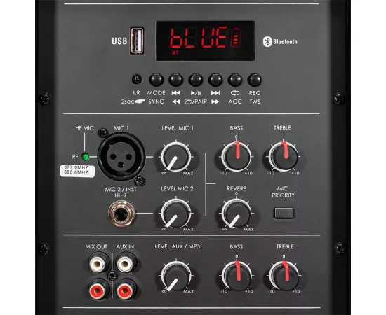 Boxa portabilă MAC MAH MOBILEPRO15 – Putere 300W RMS, Bluetooth, USB, microfoane wireless incluse - Imagine 5