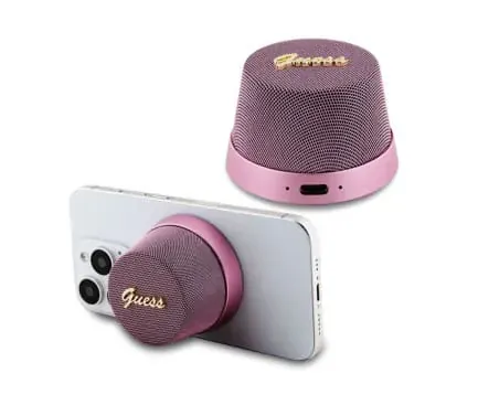 Boxa portabila Magnetica GUESS GUWSC3ALSMP, Bluetooth 5.3, 3W, RGB, Pink - Imagine 3