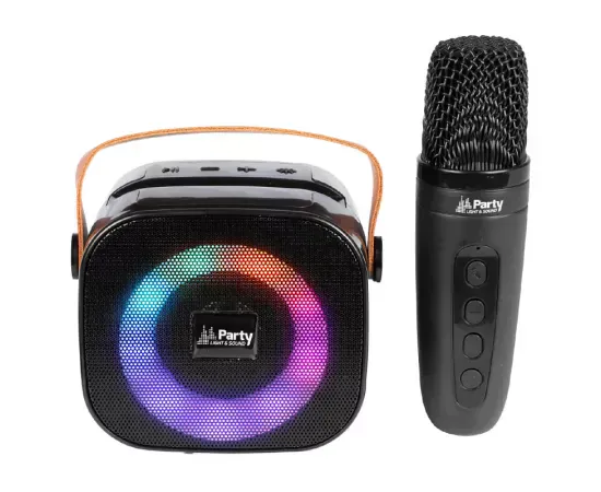 Boxă portabilă PARTY Karaoke KARAKID10 Black cu iluminare RGB și microfon - Imagine 1