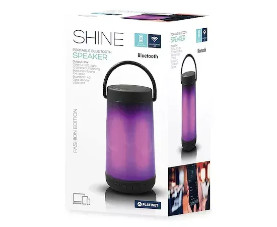 Boxa portabilă PLATINET PMG15LED Black cu LED și Bluetooth - Imagine 2