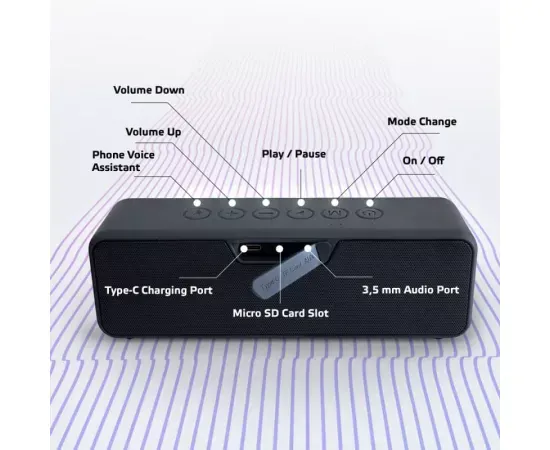 Boxa portabilă ROHNSON LoneWolf RS-1040 Black – Putere 40W, autonomie 12h, Bluetooth 5.0 - Imagine 4