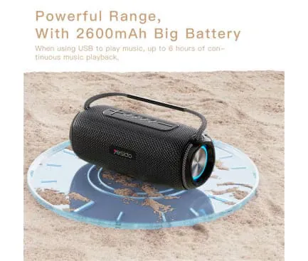 Boxa portabila YESIDO YSW11, Bluetooth 5.0, 40W, RGB, Black - Imagine 5