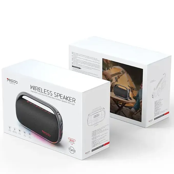 Boxa portabila YESIDO YSW31, Bluetooth 5.0, 80W, RGB, Black - Imagine 3