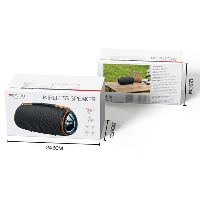 Boxa portabila YESIDO YSW38, 30W, Bluetooth 5.3, TWS, Black - Imagine 6