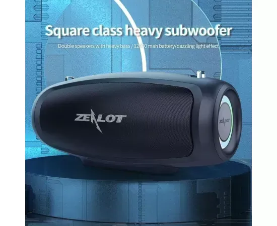 Boxă portabilă ZEALOT S37L Black – sunet puternic și autonomie extinsă - Imagine 2