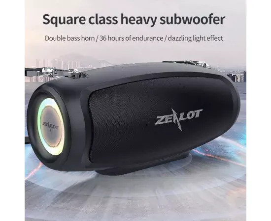 Boxă portabilă ZEALOT S37L Black – sunet puternic și autonomie extinsă - Imagine 3