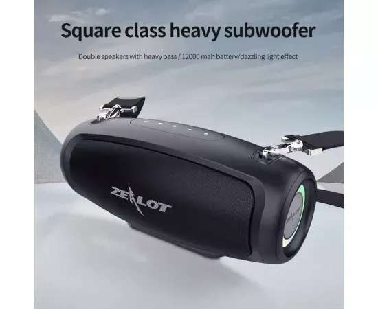 Boxă portabilă ZEALOT S37L Black – sunet puternic și autonomie extinsă - Imagine 4