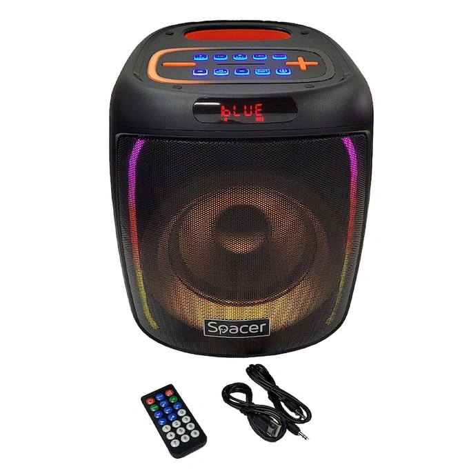 Boxa SPACER portabila bluetooth Bear, AUX audio, radio FM, USB/microSD, negru - Imagine 8